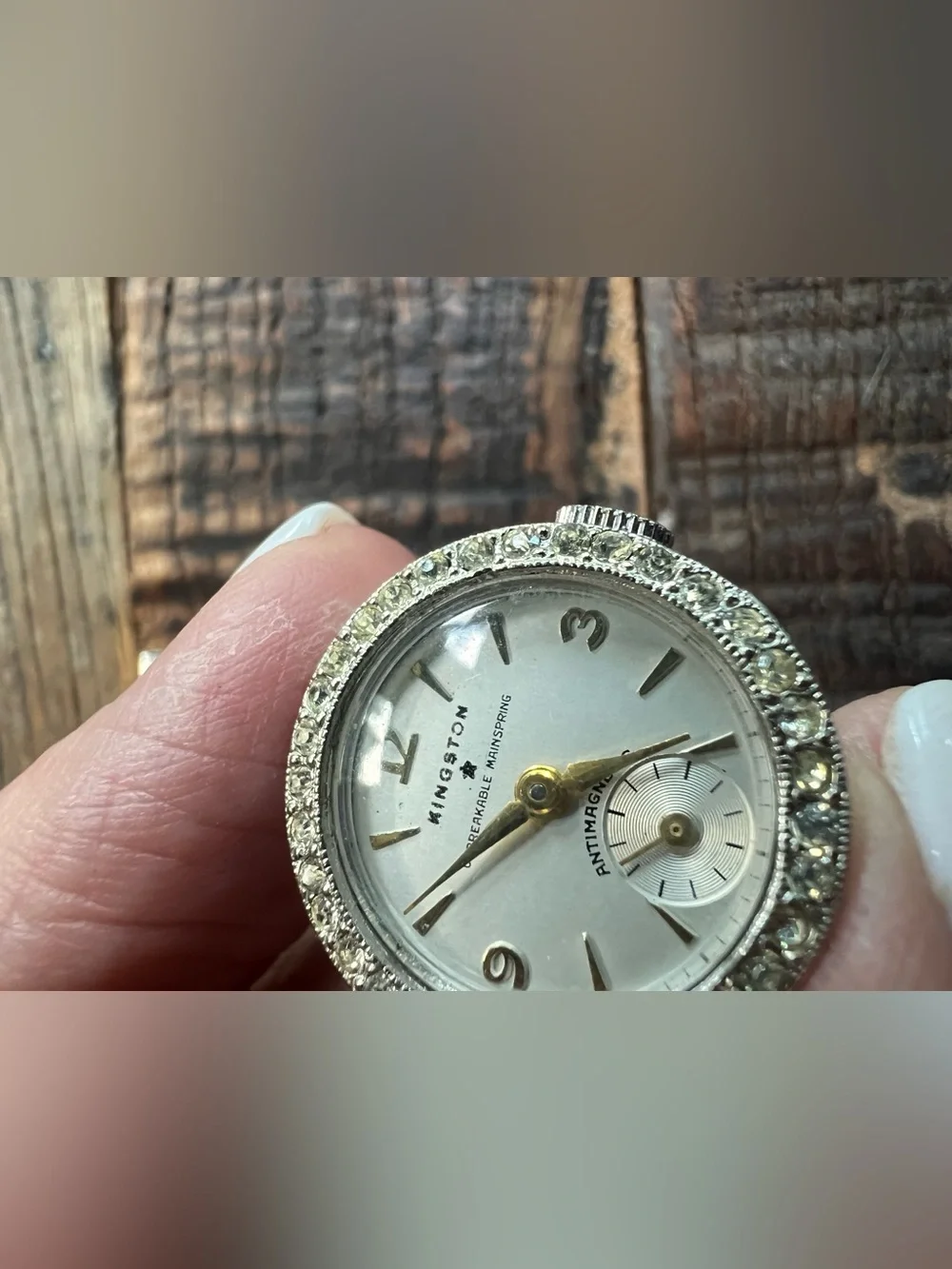 Kingston Silver Crystal Halo Watch Dial cuff links watch movement